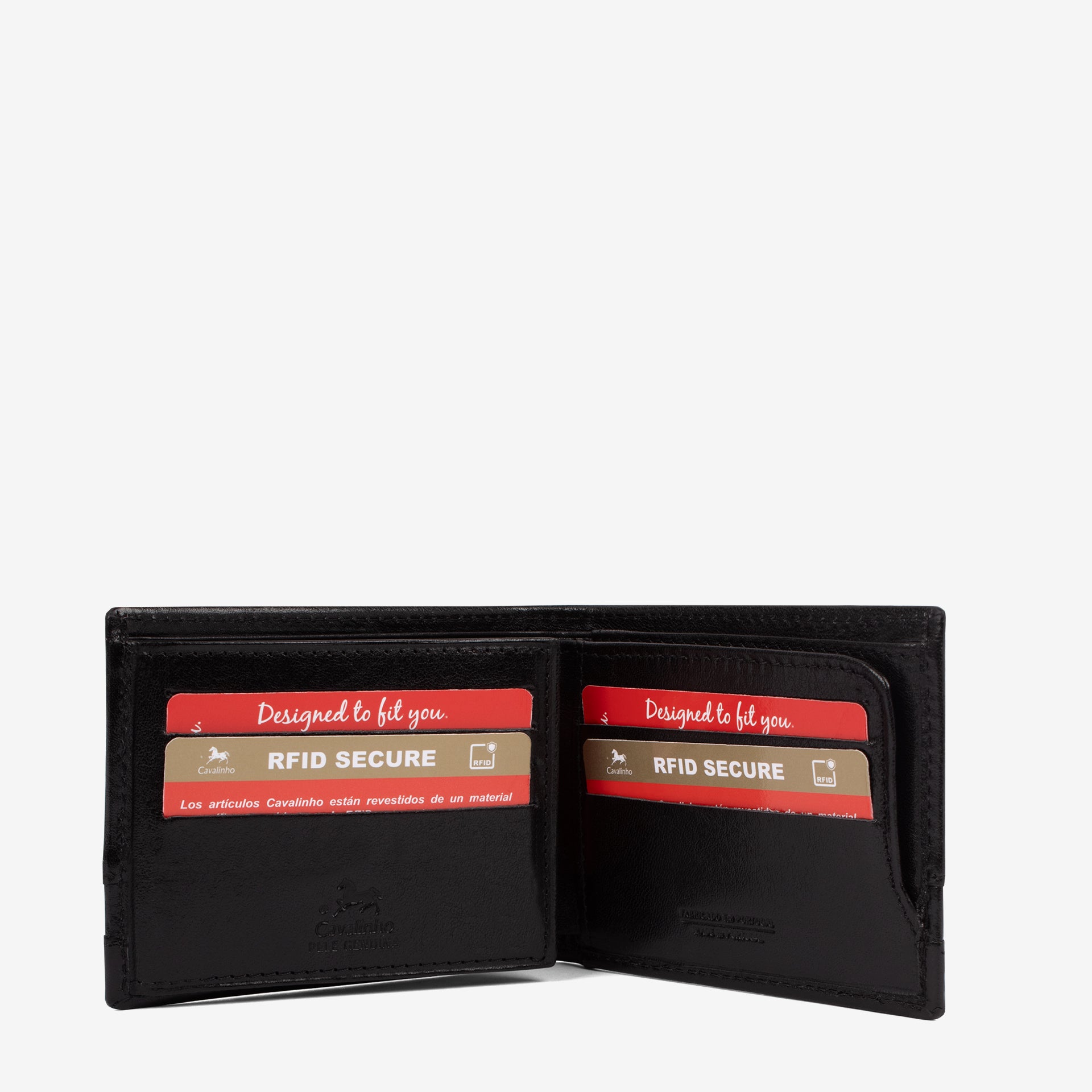 Cavalinho Di Cavallo Trifold Leather Wallet SKU 28660523.01 #color_black