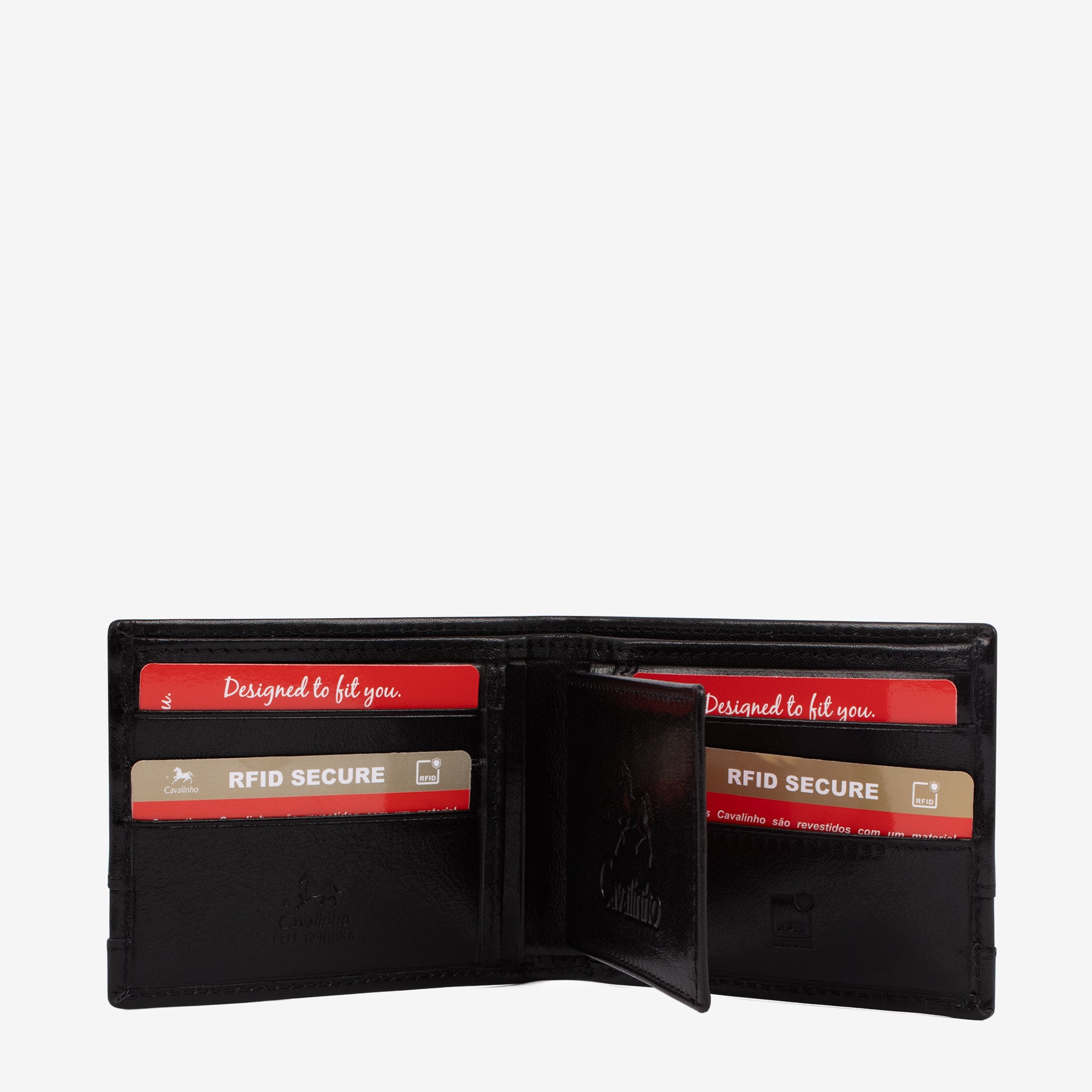 Cavalinho Di Cavallo 2 in 1 Bifold Leather Wallet SKU 28660528.01 #color_black