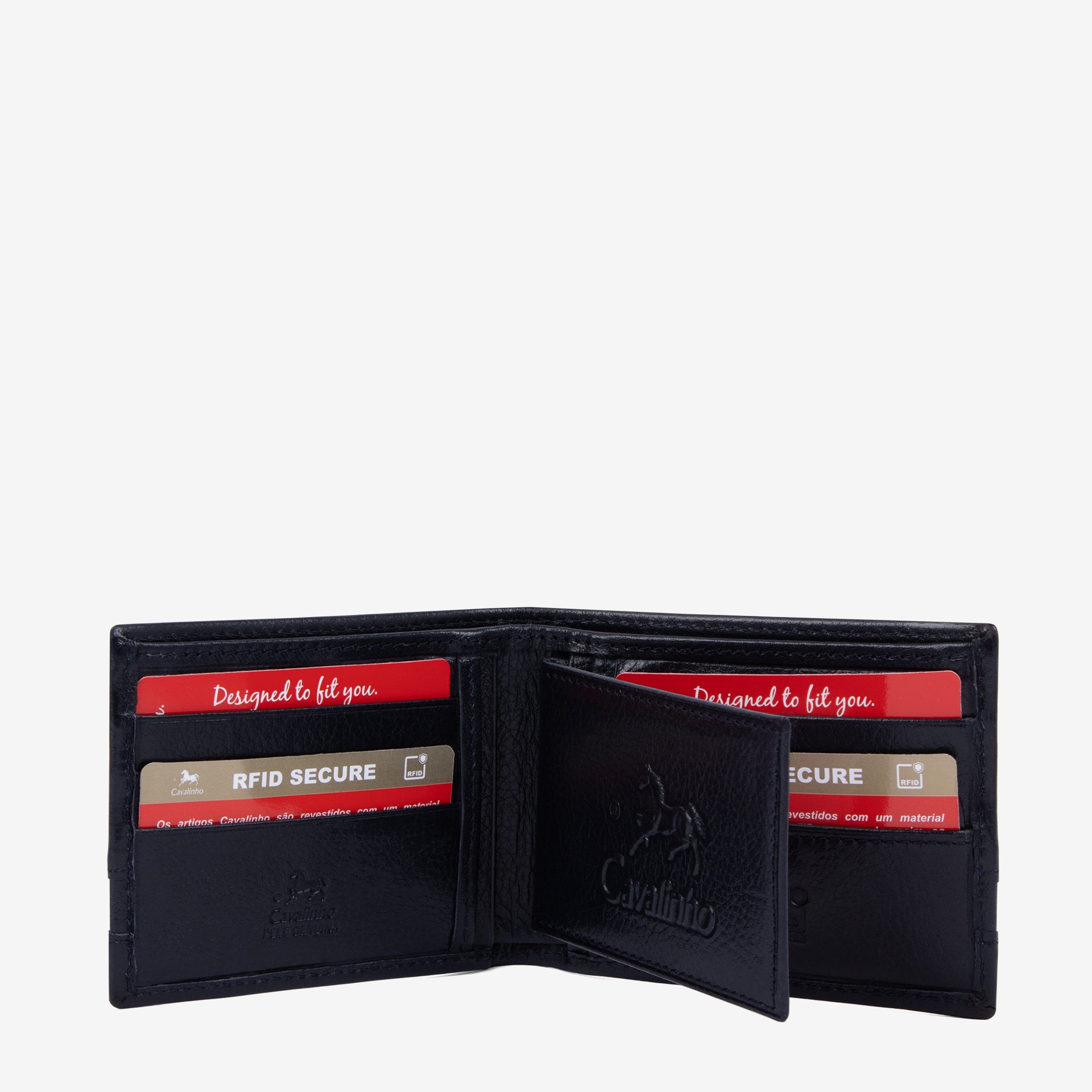 Cavalinho Di Cavallo 2 in 1 Bifold Leather Wallet SKU 28660528.03 #color_navy