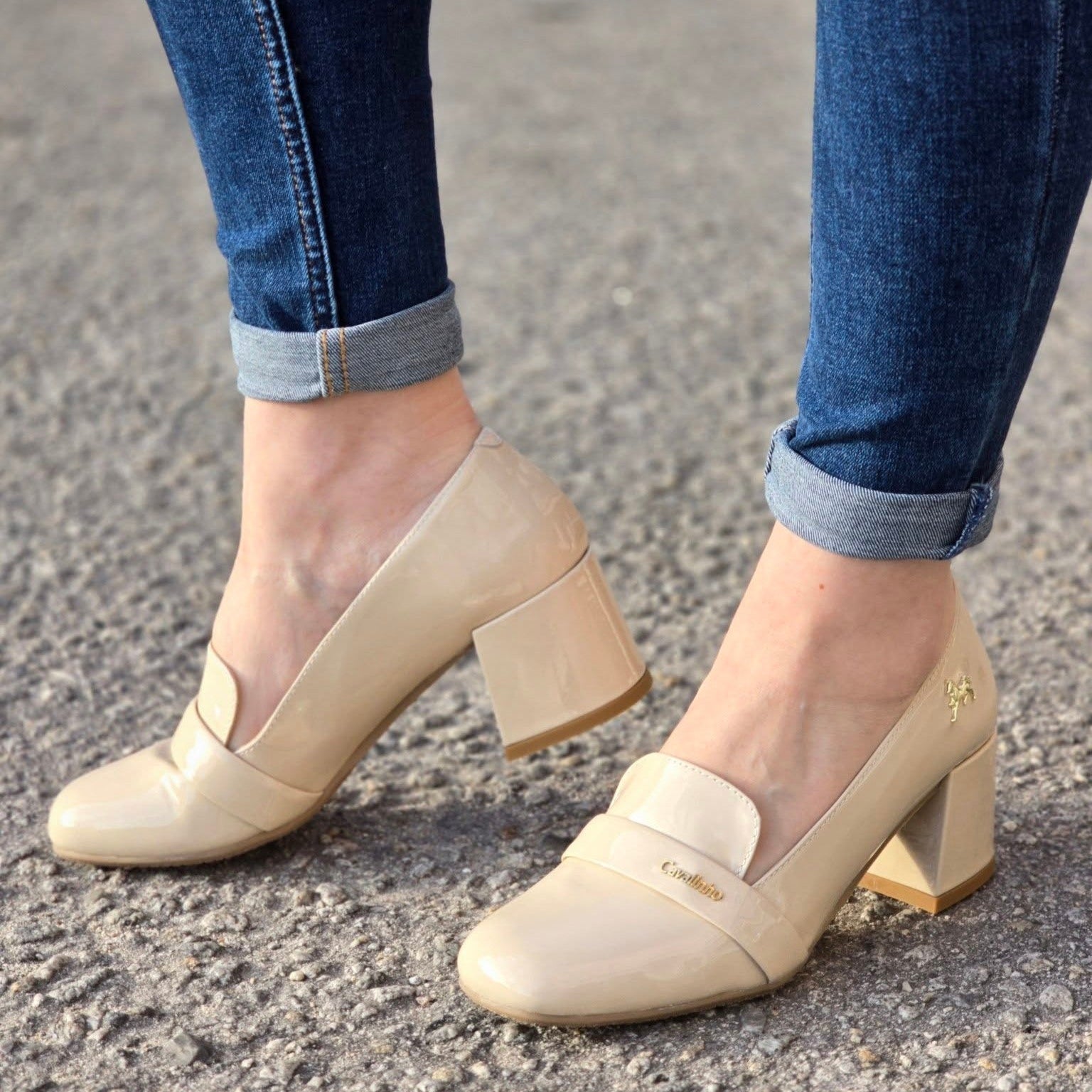 Cavalinho Enchanté Block Heel Loafers SKU 48010121.05 #color_beige