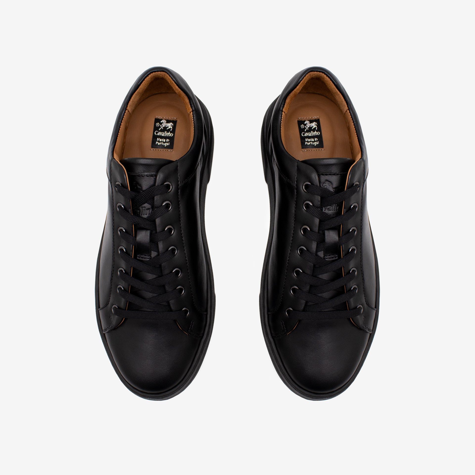 Cavalinho Authentic Black Leather Sneakers for Men SKU 48010122.01 #color_black