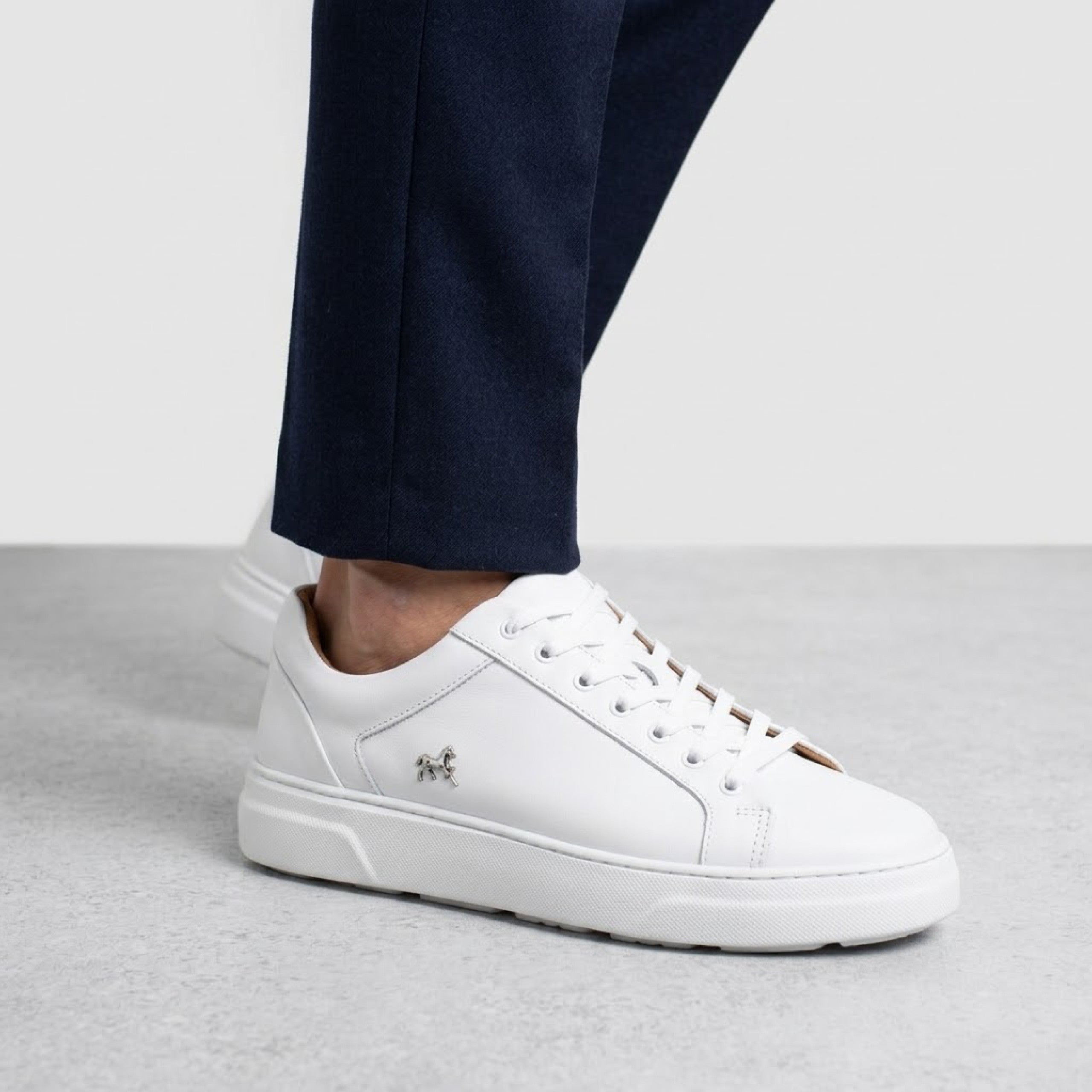 Cavalinho Authentic White Leather Sneakers for Men SKU 48010122.06 #color_white