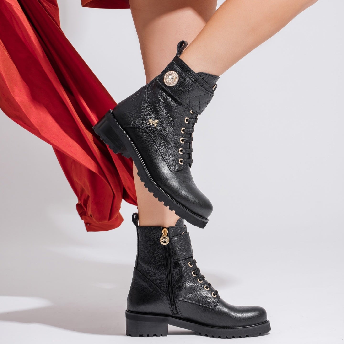 Cavalinho Diamond Black Platform Ankle Boots for Women SKU 48010123.01 #color_black