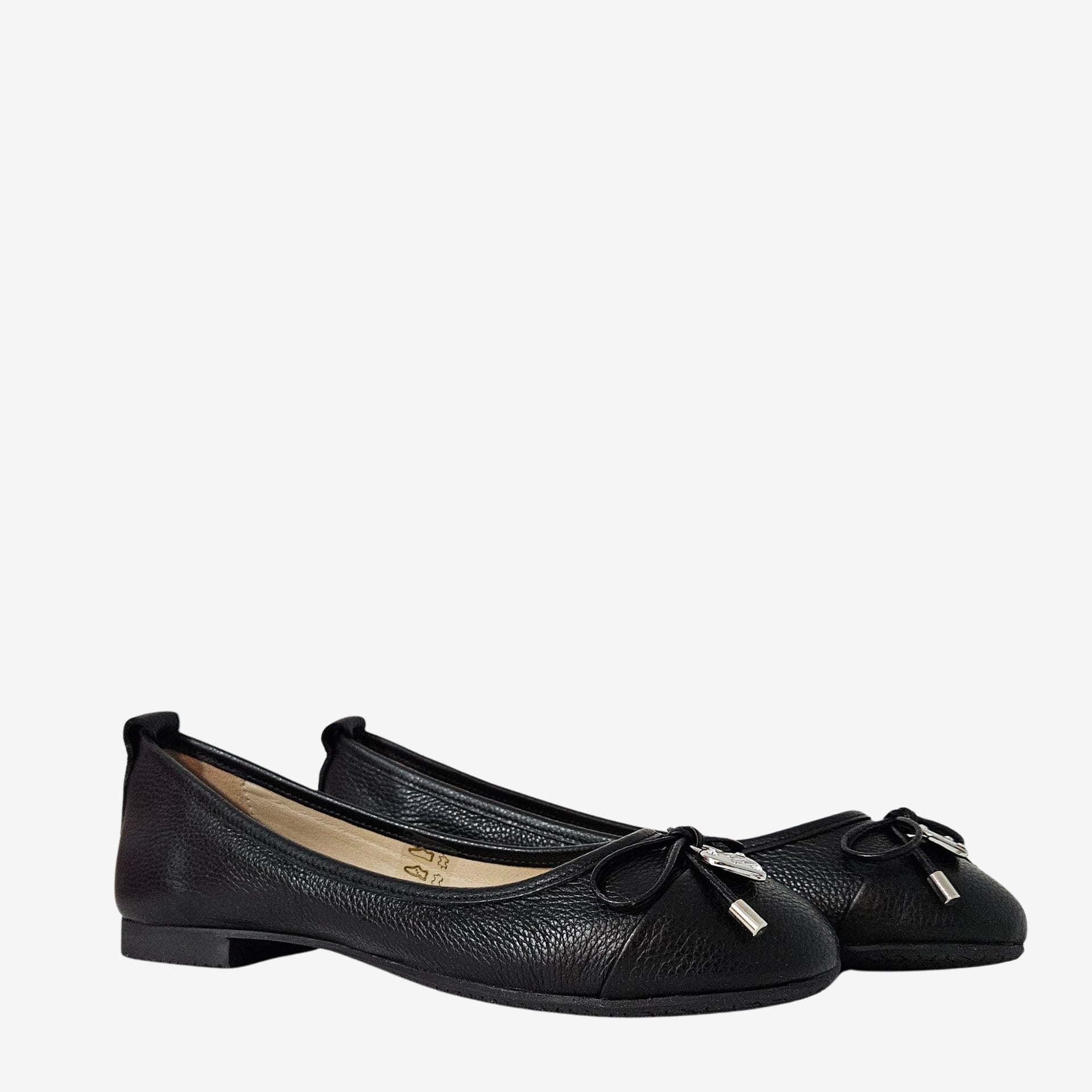 Cavalinho Sabrina Muse Soft Pebbled Black Leather Flats SKU 48010128.01 #color_black