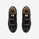 Cavalinho Eternal Black Leather Sneakers for Women with Gold Accents SKU 48010132.01 #color_black