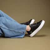 Cavalinho Eternal Black Leather Sneakers for Women with Gold Accents SKU 48010132.01 #color_black