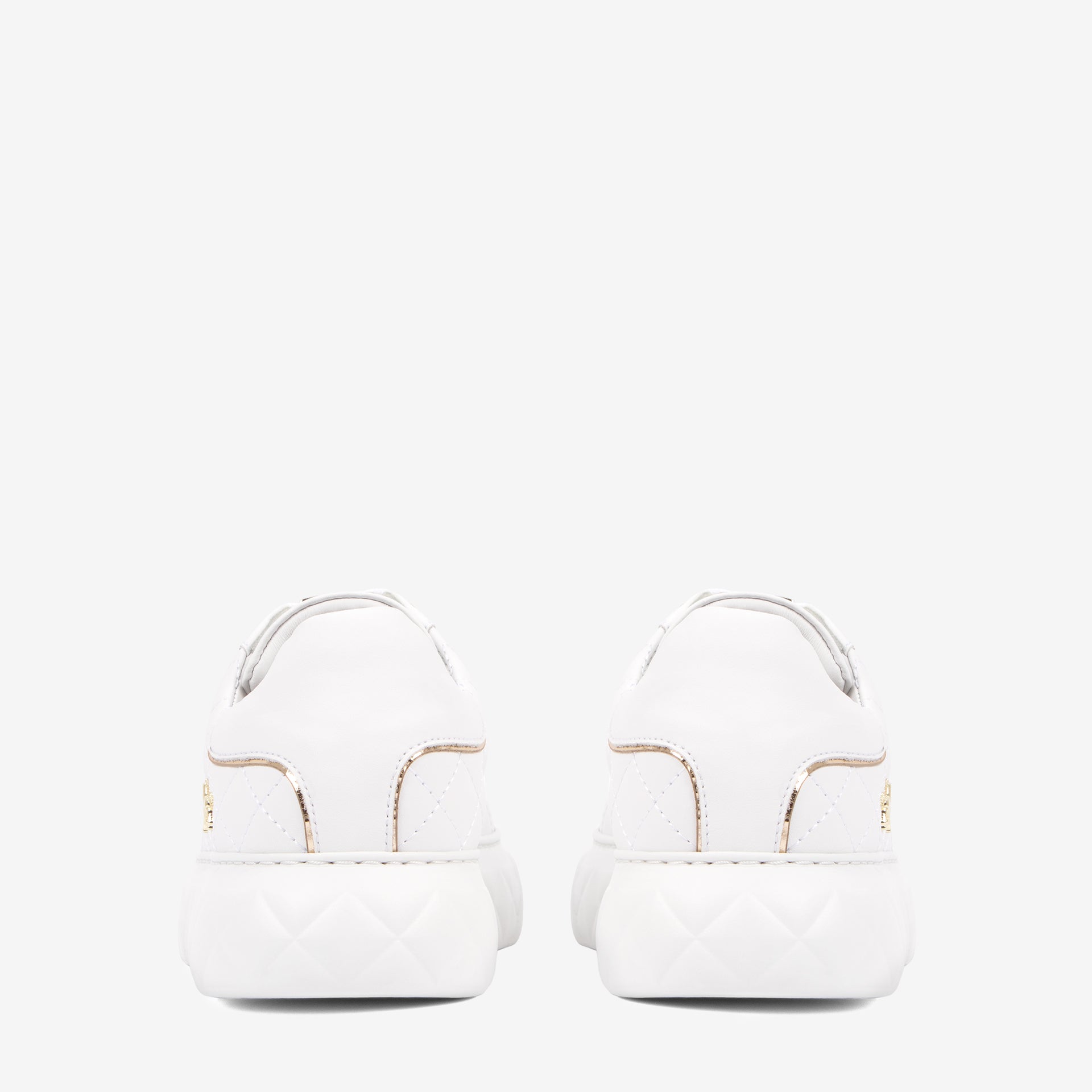 Cavalinho Eternal Leather Sneakers for Women with Gold Accents SKU 48010132.16 #color_white / gold