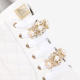 Cavalinho Eternal Leather Sneakers for Women with Gold Accents SKU 48010132.16 #color_white / gold