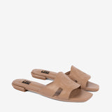 Cavalinho Beige Leather Slide Sandals for Women Flat SKU 48010137.07 #color_sand