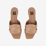 Cavalinho Beige Leather Slide Sandals for Women Flat SKU 48010137.07 #color_sand