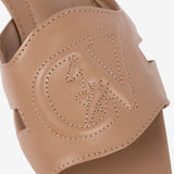 Cavalinho Beige Leather Slide Sandals for Women Flat SKU 48010137.07 #color_sand