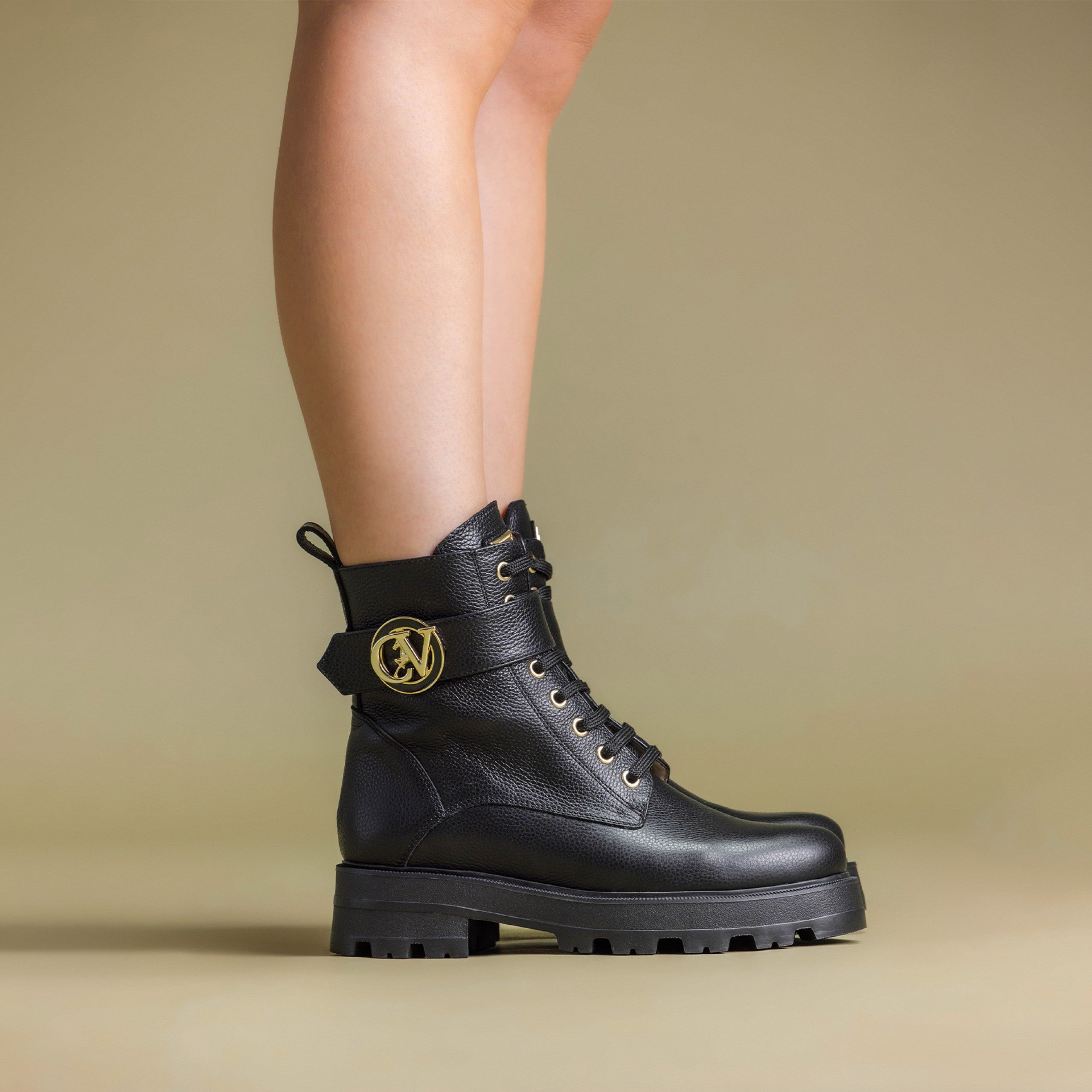 Cavalinho Signature CV Black Ankle Leather Boots for Women SKU 48010139.01 #color_black