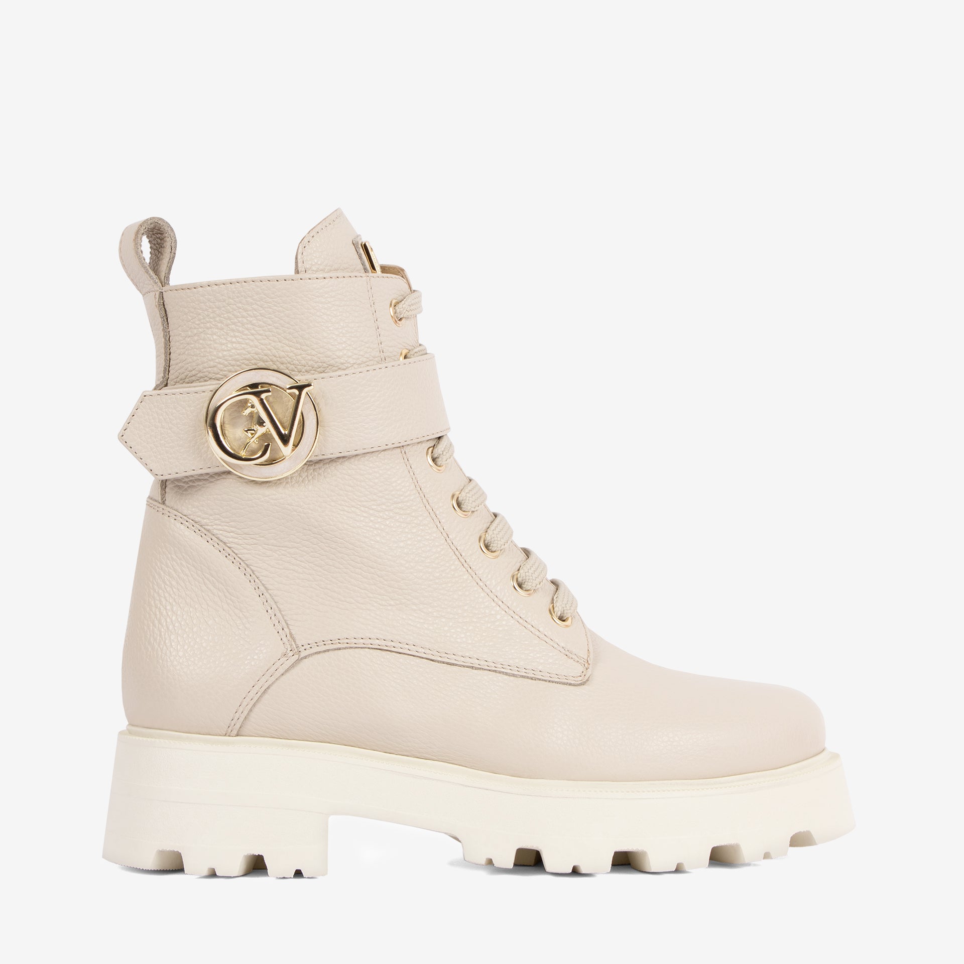 Cavalinho Signature CV Beige Ankle Leather Boots for Women SKU 48010139.05 #color_beige