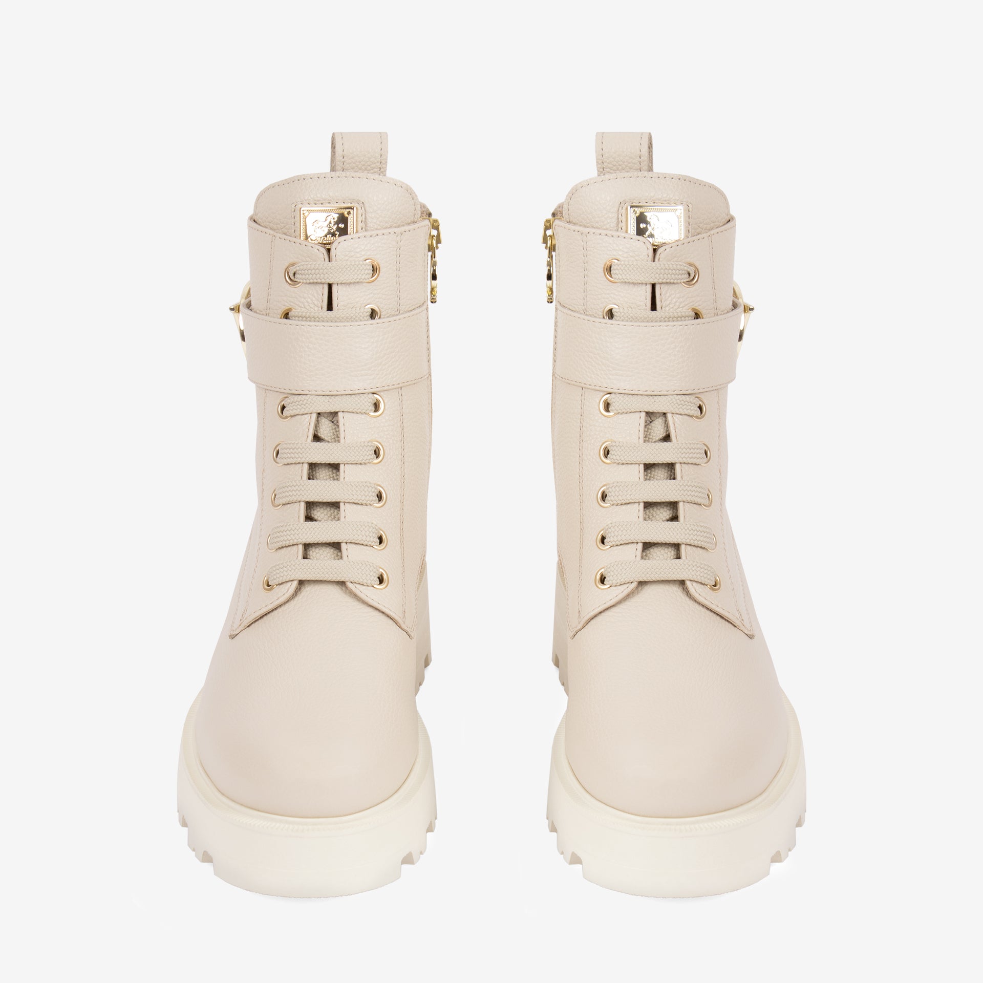 Cavalinho Signature CV Beige Ankle Leather Boots for Women SKU 48010139.05 #color_beige