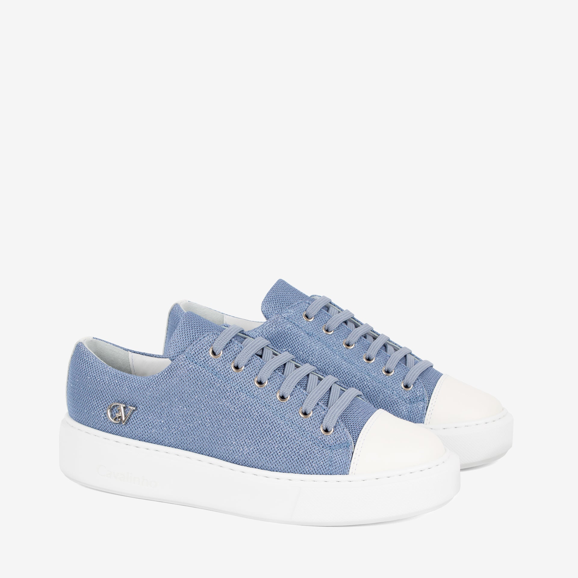 Cavalinho Amore Sparkly Blue Sneakers for Women SKU 48010143.10 #color_blue
