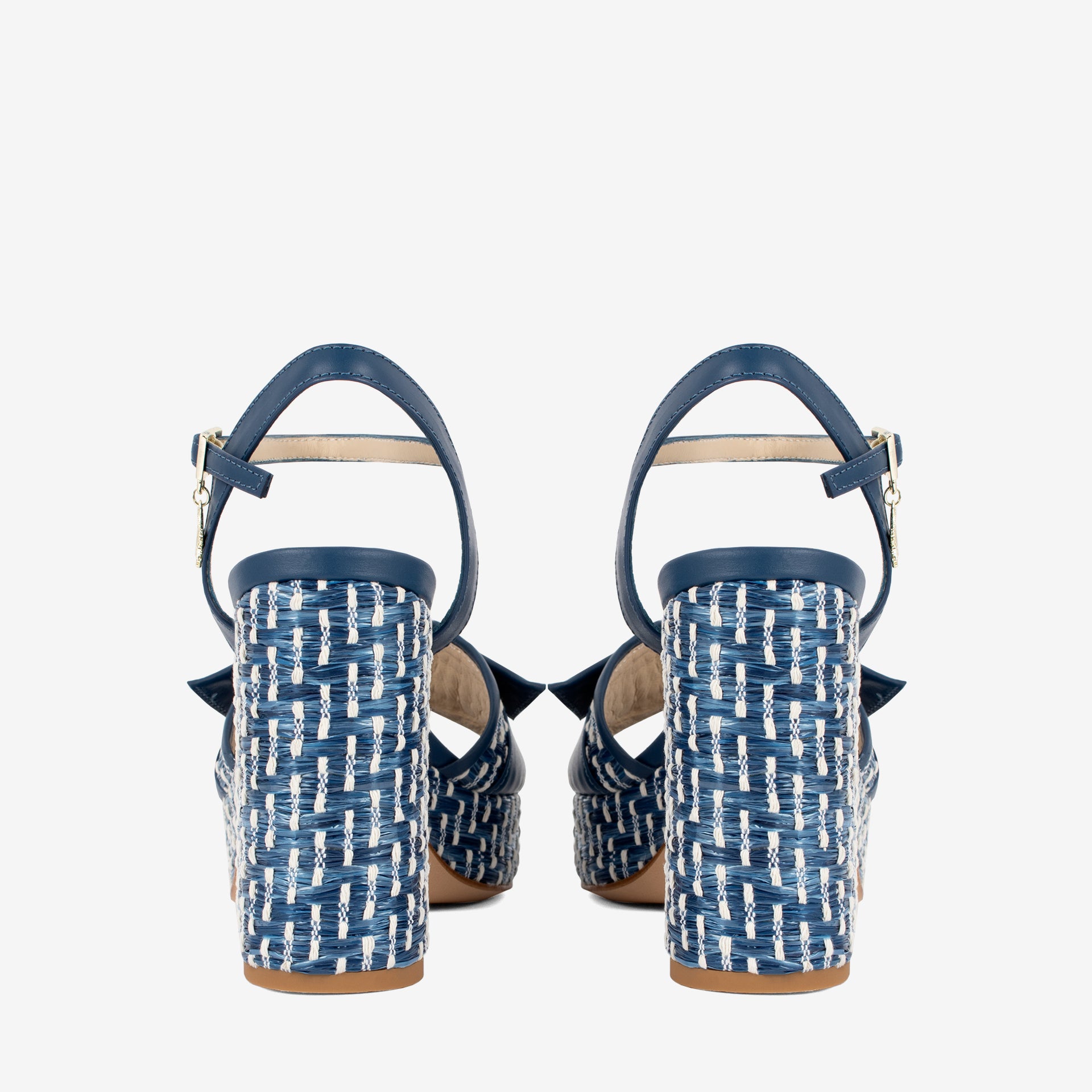 Cavalinho Almare Blue Block Heel Platform Sandal SKU 48010145.03 #color_Navy