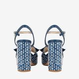 Cavalinho Almare Blue Block Heel Platform Sandal SKU 48010145.03 #color_Navy