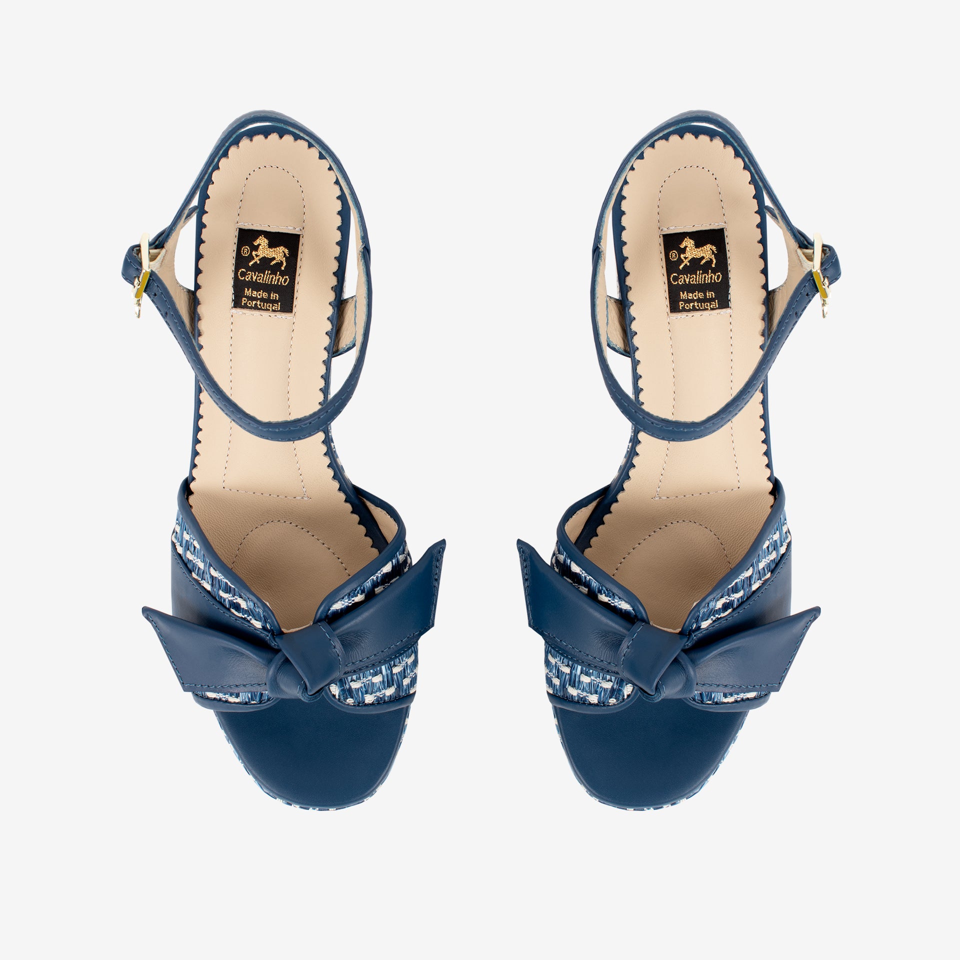 Cavalinho Almare Blue Block Heel Platform Sandal SKU 48010145.03 #color_Navy
