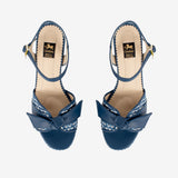 Cavalinho Almare Blue Block Heel Platform Sandal SKU 48010145.03 #color_Navy