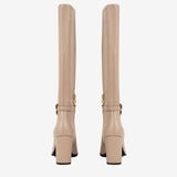 Beige Signature CV by Cavalinho Knee-High Leather Boots SKU 48010148.05 #color_beige