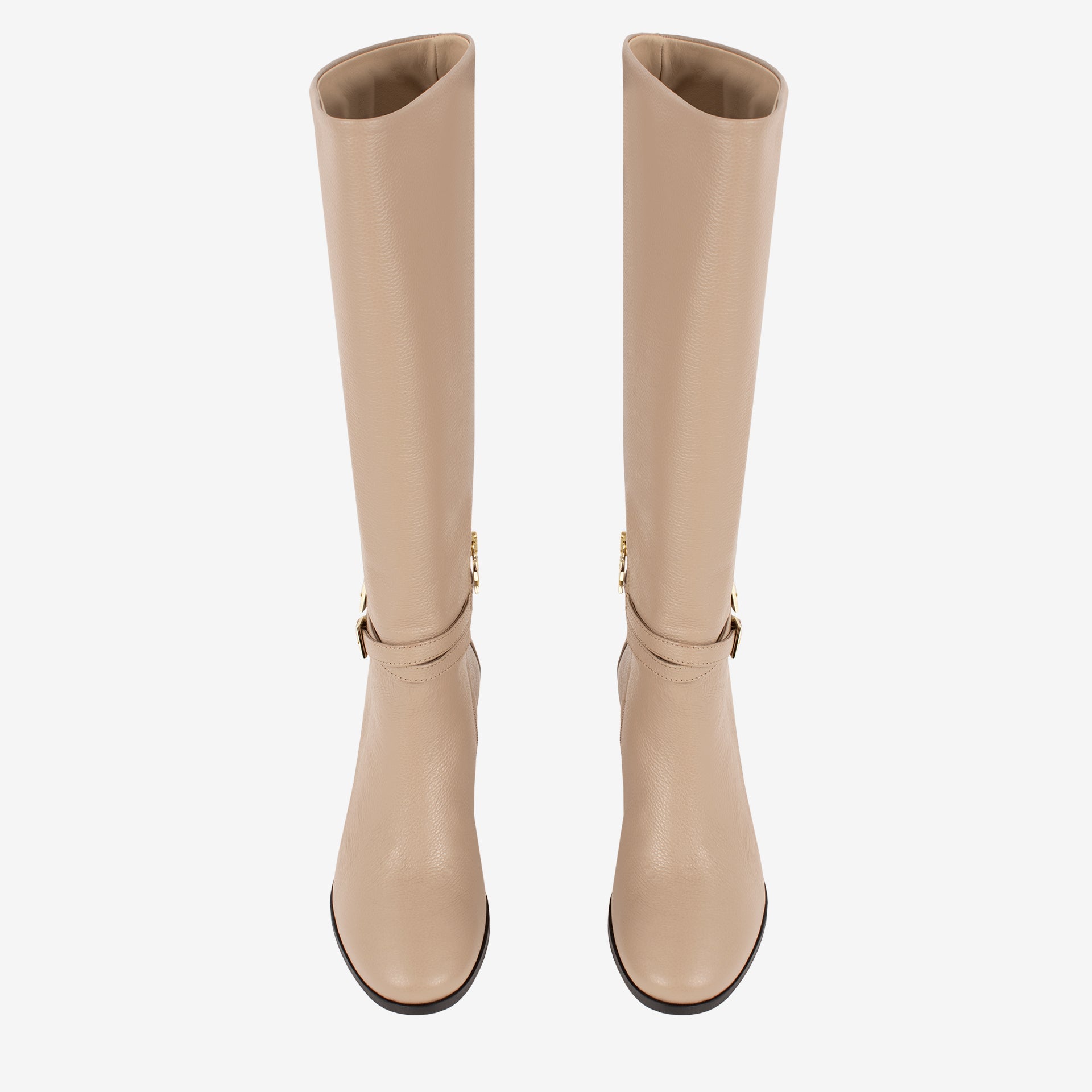 Beige Signature CV by Cavalinho Knee-High Leather Boots SKU 48010148.05 #color_beige