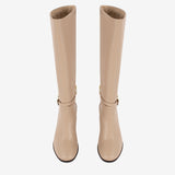 Beige Signature CV by Cavalinho Knee-High Leather Boots SKU 48010148.05 #color_beige