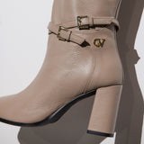 Beige Signature CV by Cavalinho Knee-High Leather Boots SKU 48010148.05 #color_beige