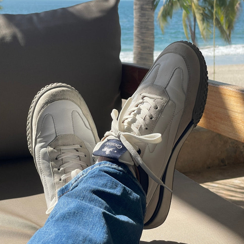Cavalinho Sport White Leather Sneakers for Men SKU 48050001.03 #color_navy, marine, marinho