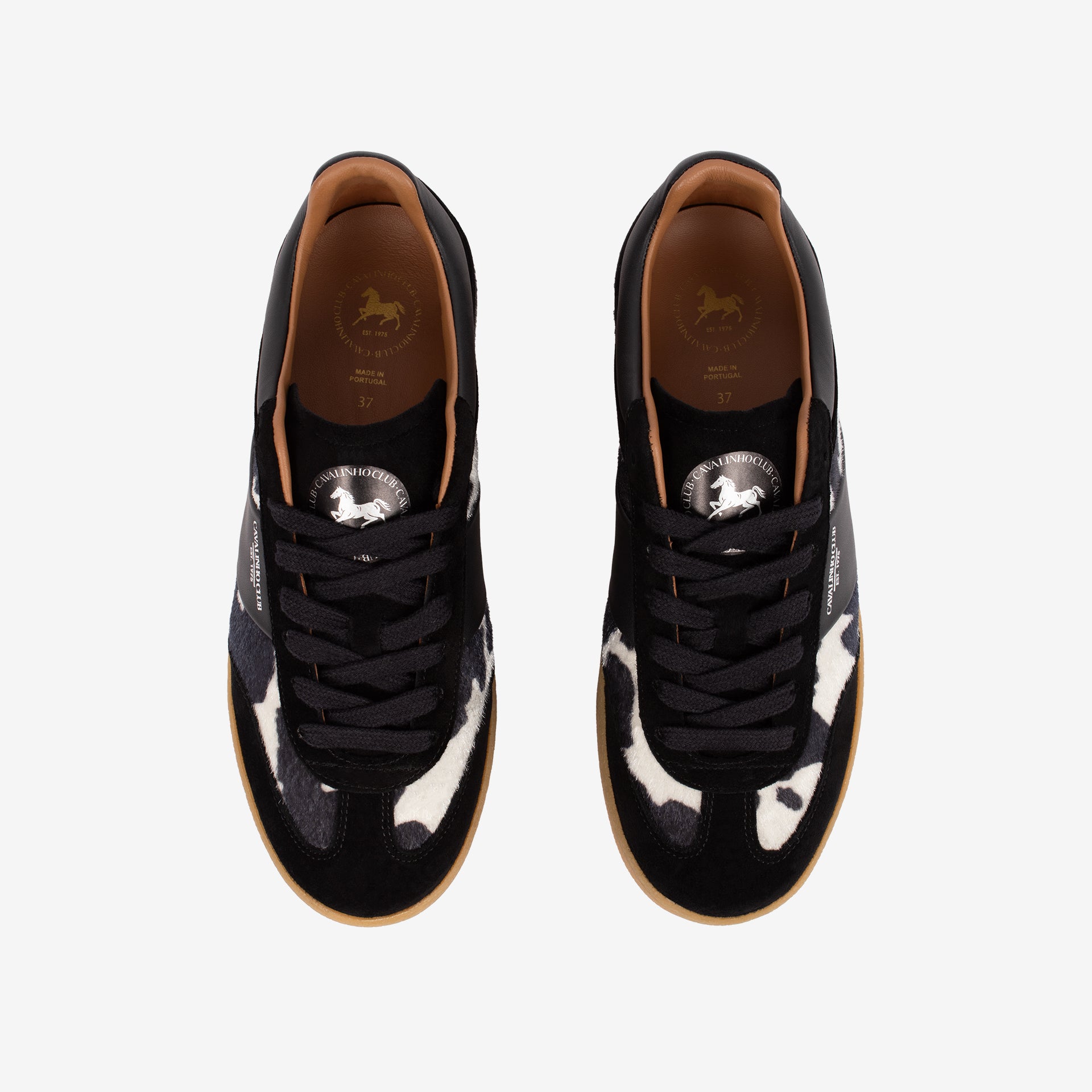 Cavalinho Club Line Sneakers for Women with Cow Print SKU 48050005.01 #color_black / white