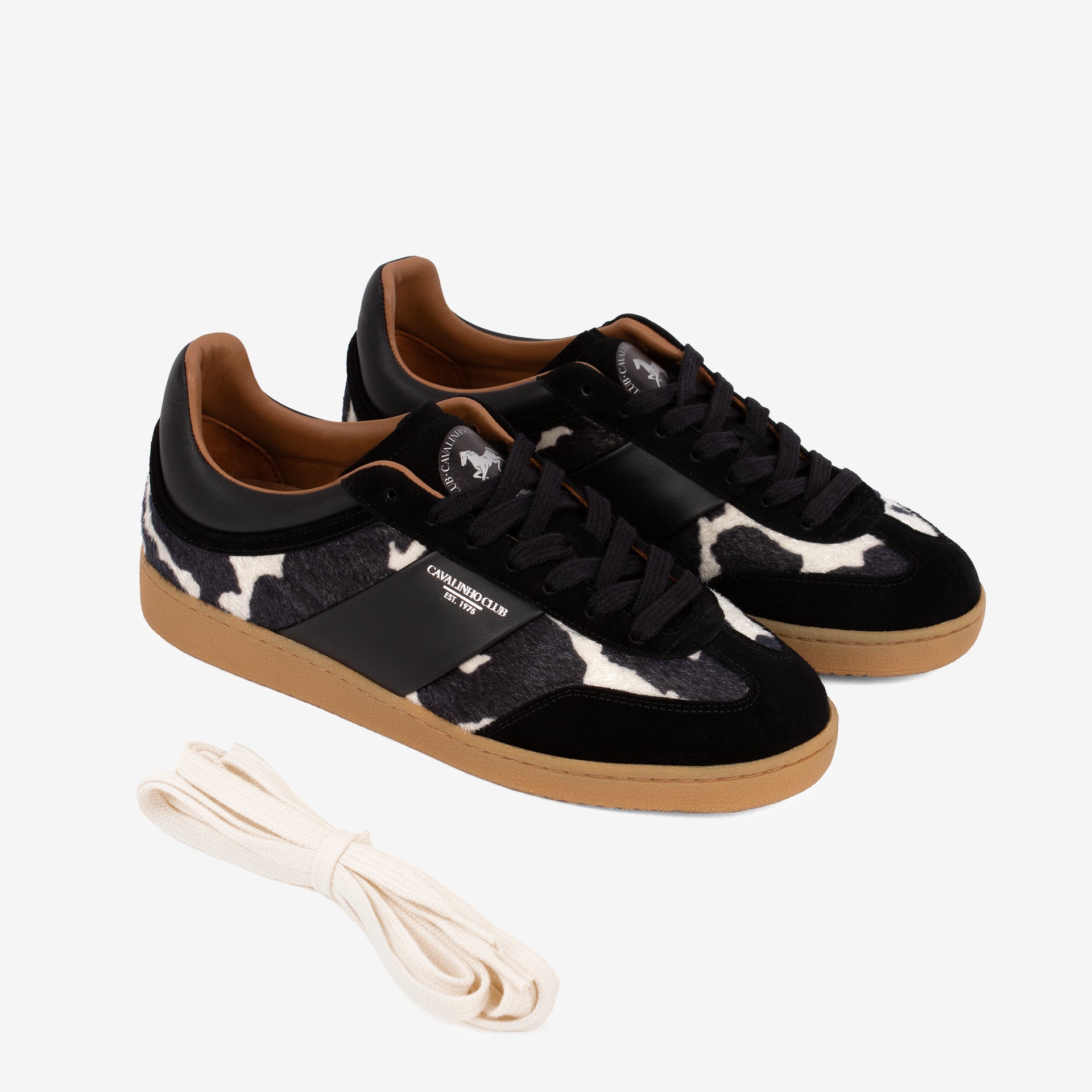 Cavalinho Club Line Sneakers for Women with Cow Print SKU 48050005.01 #color_black / white