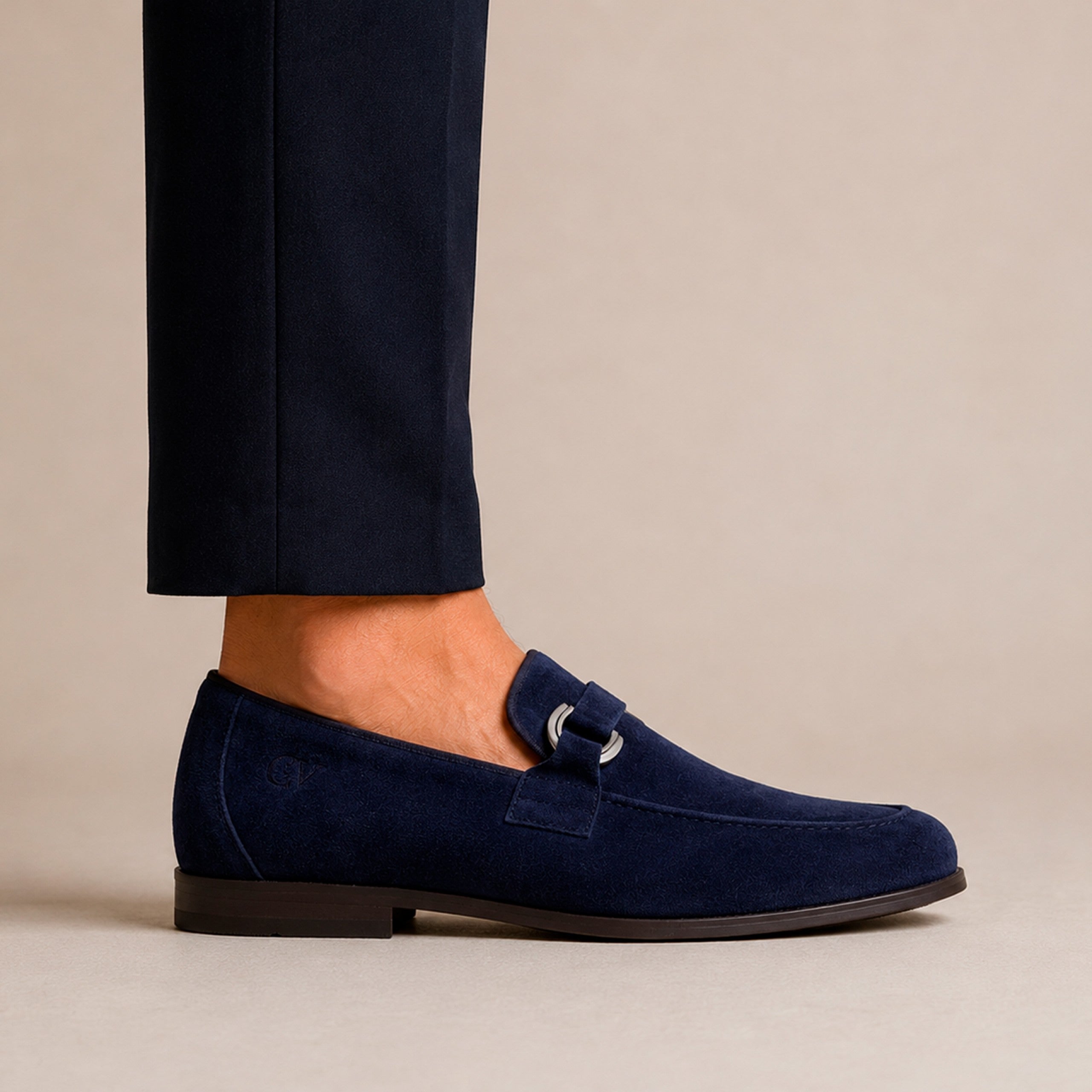 Cavalinho Heritage Blue Pointed Toe Suede Loafers for Men SKU 48050007.03 #color_navy