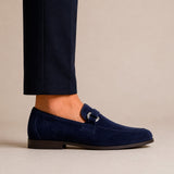 Cavalinho Heritage Blue Pointed Toe Suede Loafers for Men SKU 48050007.03 #color_navy