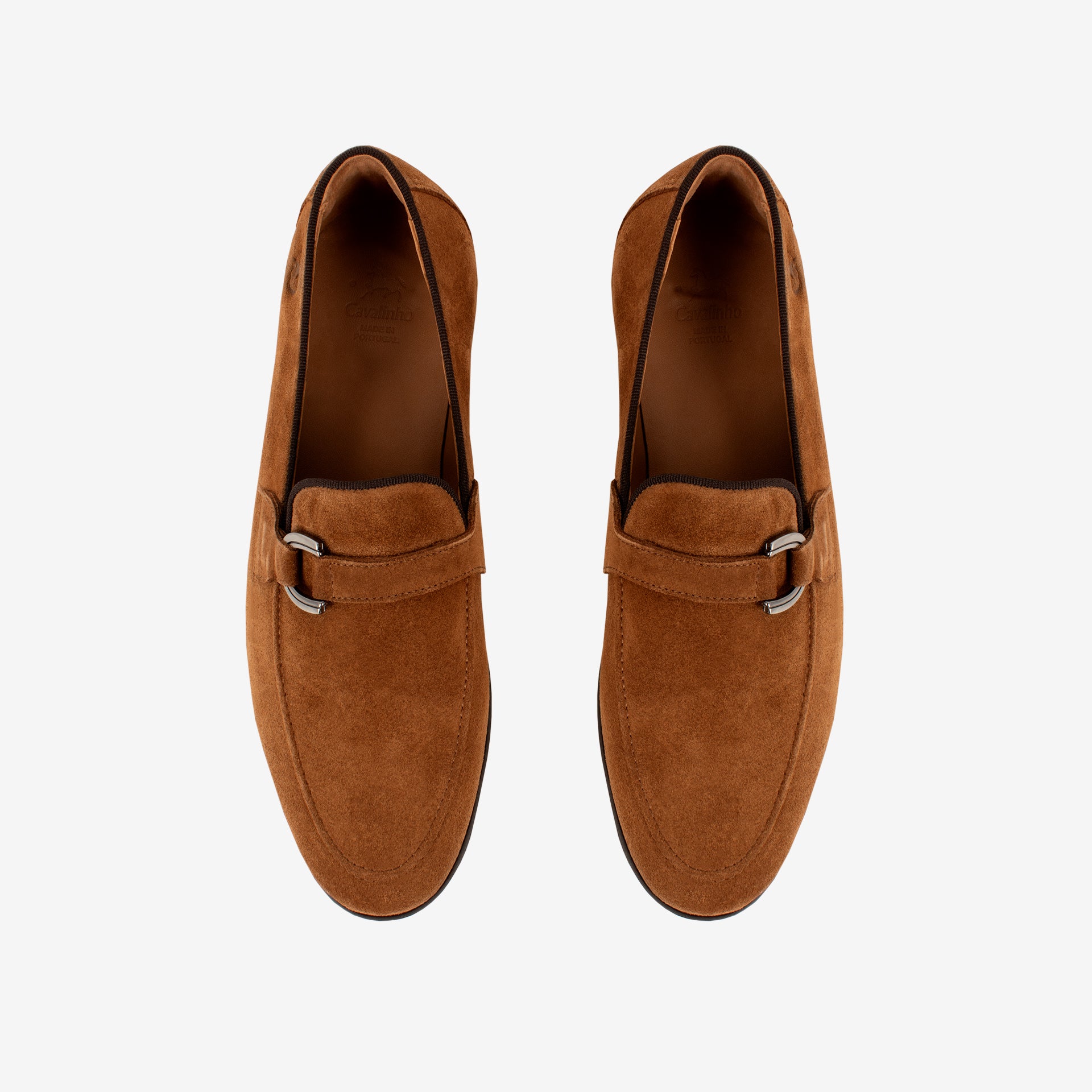 Cavalinho Heritage Brown Pointed Toe Suede Loafers for Men SKU 48050007.13 #color_saddlebrown