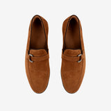 Cavalinho Heritage Brown Pointed Toe Suede Loafers for Men SKU 48050007.13 #color_saddlebrown
