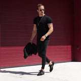 Cavalinho Striped Sporty Leather Sneakers for Men SKU 48060008.01 #color_Black