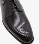 Cavalinho Cavalo Lusitano Leather Derby Brogue Shoes SKU 48060202.01 #color_Black