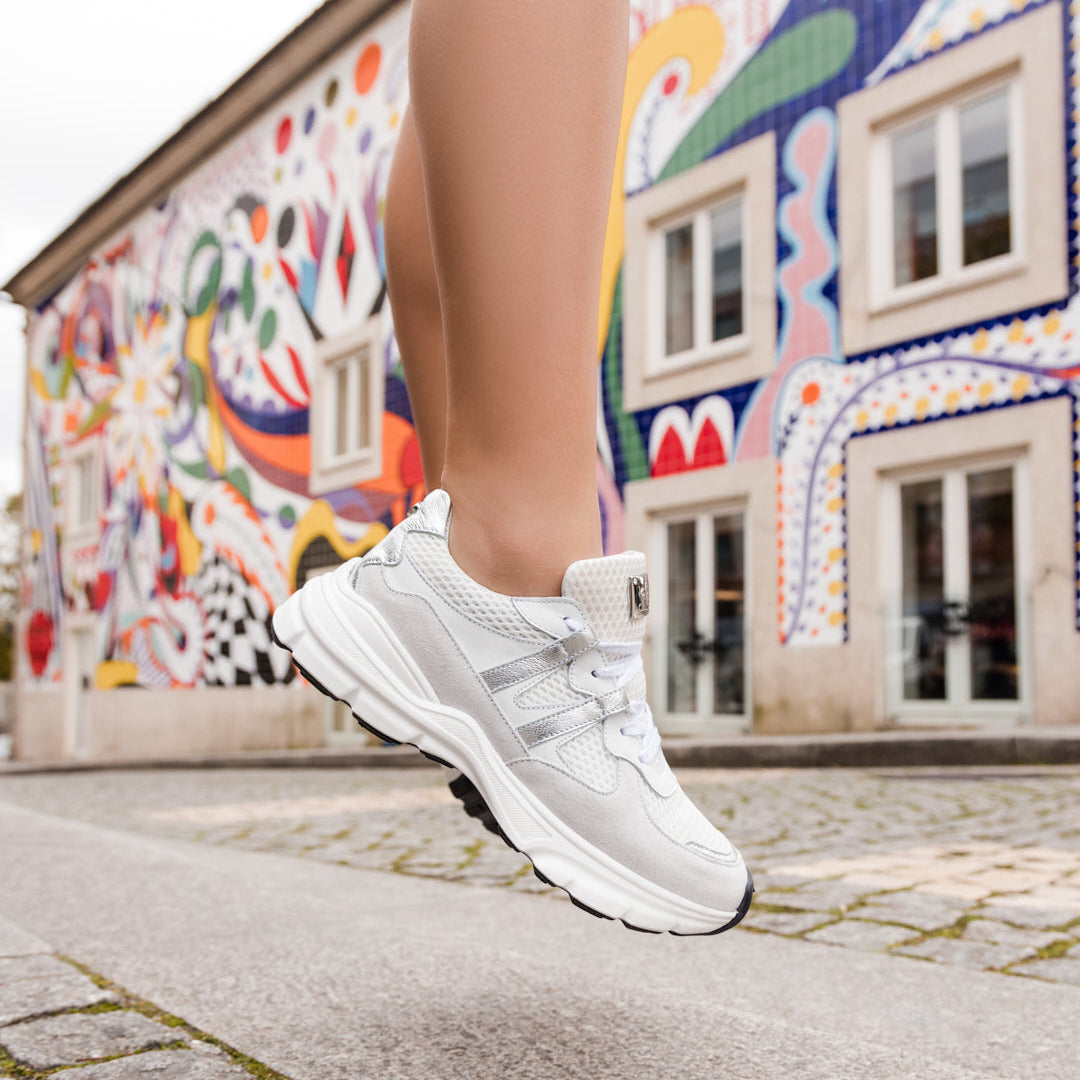 Cavalinho Roadway Sneakers for Women SKU 48080003.17 #color_White / Silver, blanc / argent, branco / prata