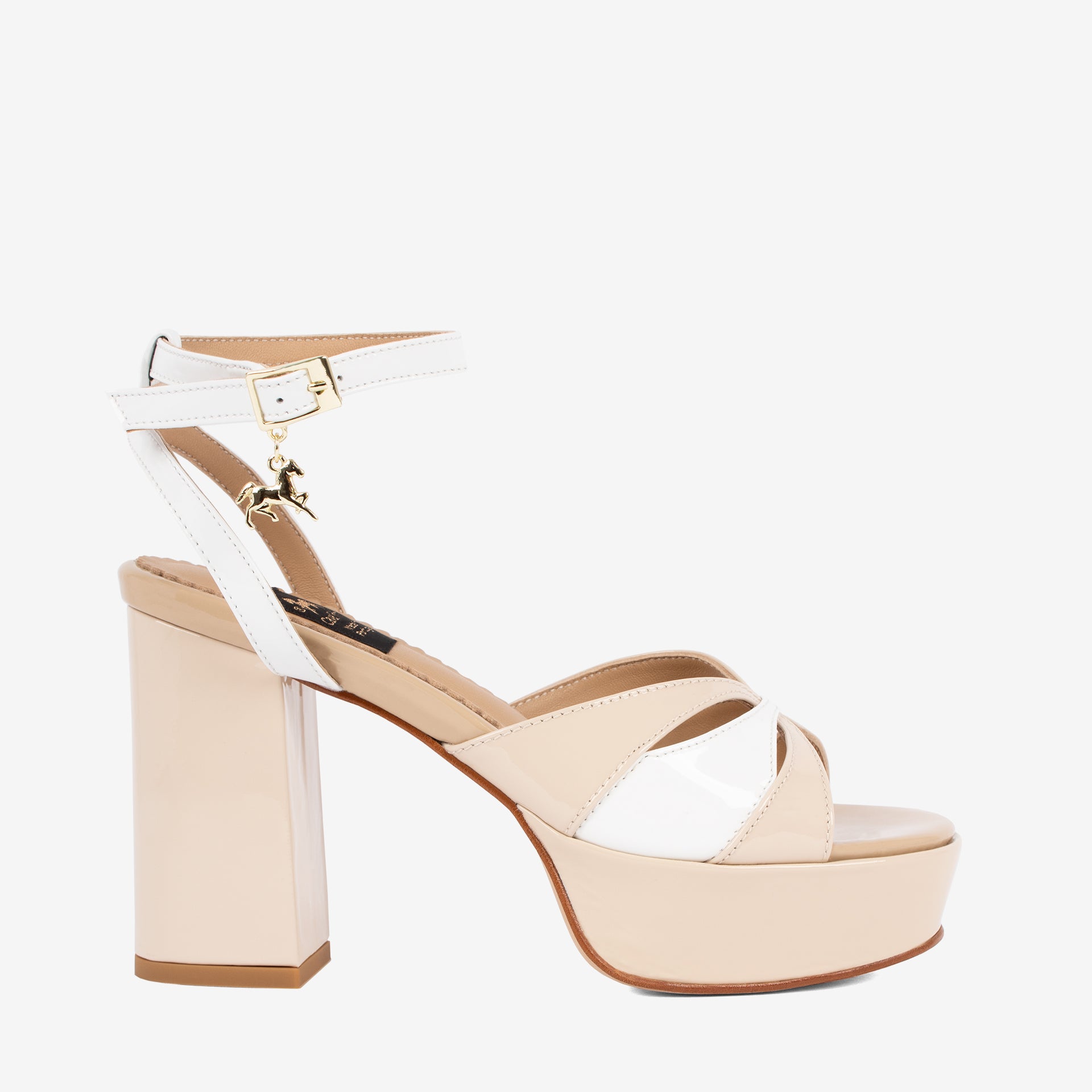 Cavalinho Fortezza Block Heel Platform Sandal SKU 48090001.31 #color_beige / white