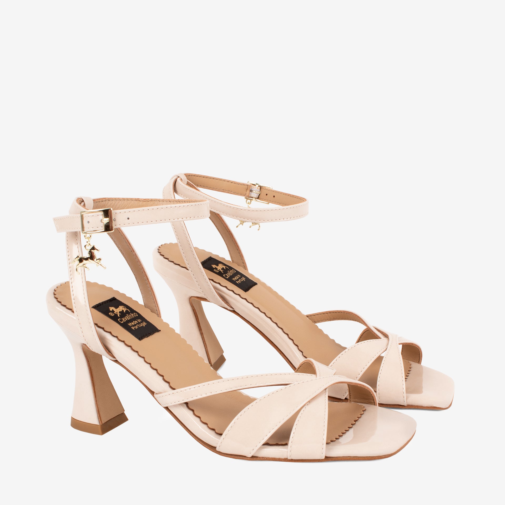 Cavalinho Riviera Beige Leather Sandals for Women with Open Square Toe SKU 48090003.05 #color_beige, bege