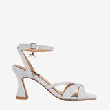 Cavalinho Riviera Grey Light Blue Leather Sandals for Women with Open Square Toe SKU 48090003.10 #color_lightblue