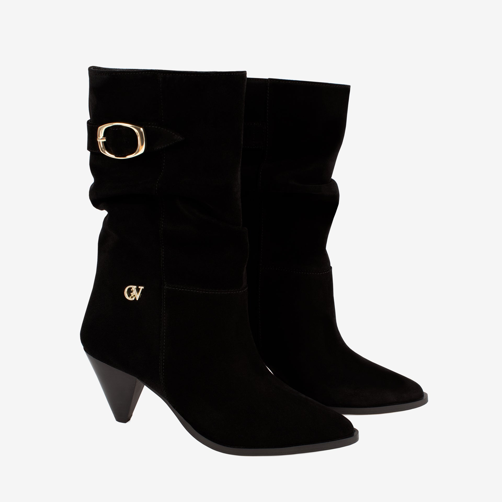 Cavalinho Black Nomade Suede Mid-Calf Boots SKU 48090005.01 #color_black