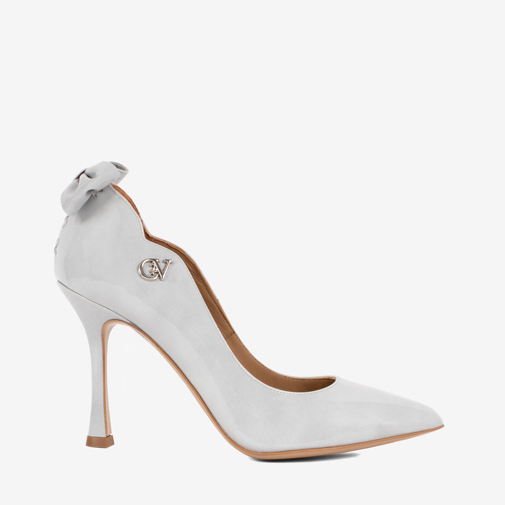 Signature CV by Cavalinho Grey Light Blue Patent Leather High Heel Pumps for Women SKU 48100604.10 #color_lightblue, Bleu clair, azul claro