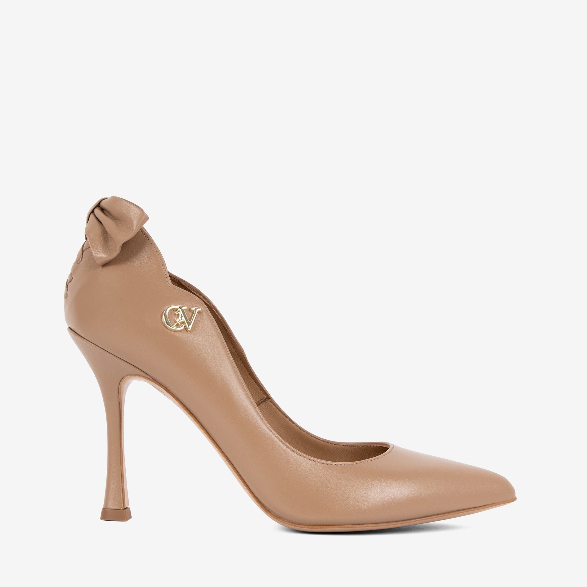 Signature CV by Cavalinho Nude Soft Leather High Heel Pumps for Women SKU 48100605.07 #color_sand, Sable, areia