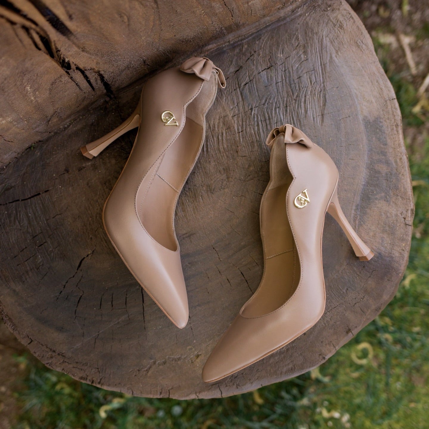 Signature CV by Cavalinho Nude Soft Leather High Heel Pumps for Women SKU 48100605.07 #color_sand, Sable, areia