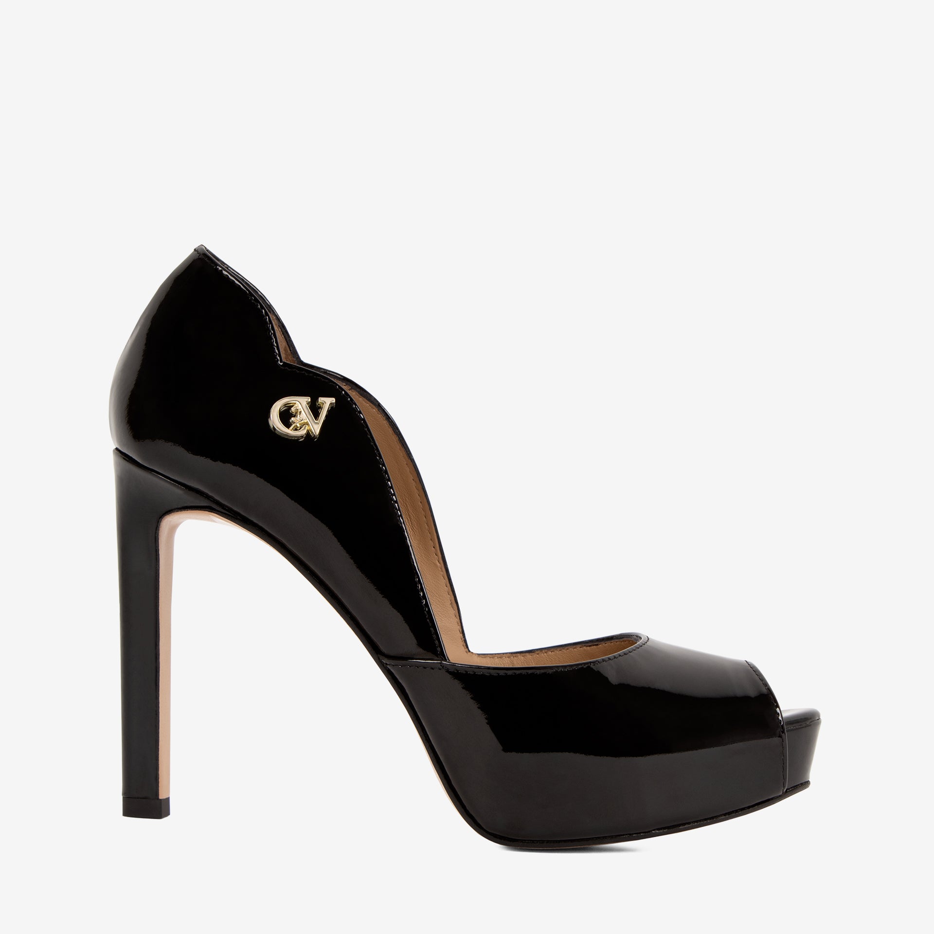 Iconic By Cavalinho Black Patent Leather Platform Heels SKU 48100606.01 #color_black