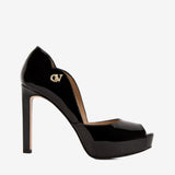 Iconic By Cavalinho Black Patent Leather Platform Heels SKU 48100606.01 #color_black