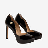 Iconic By Cavalinho Black Patent Leather Platform Heels SKU 48100606.01 #color_black