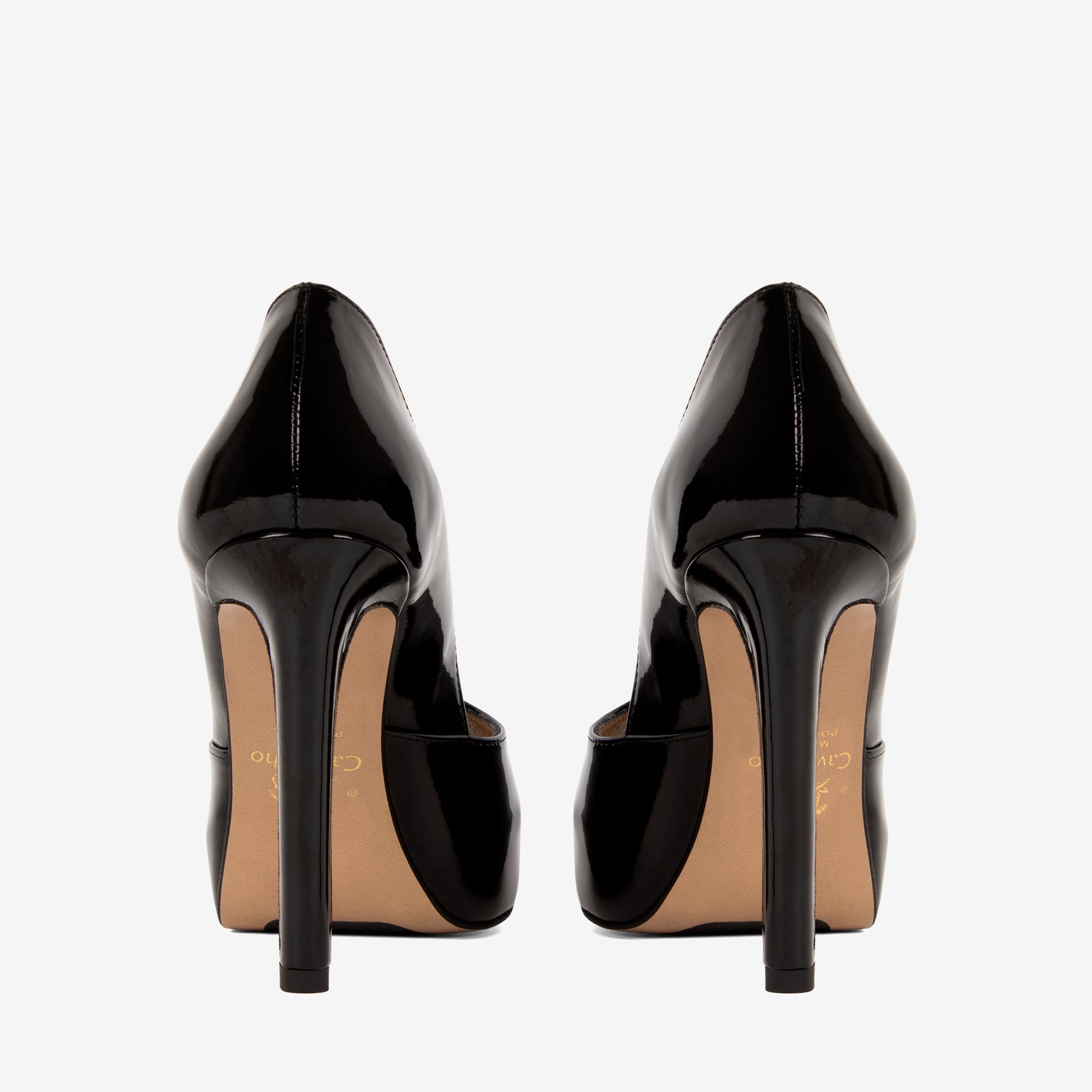 Iconic By Cavalinho Black Patent Leather Platform Heels SKU 48100606.01 #color_black