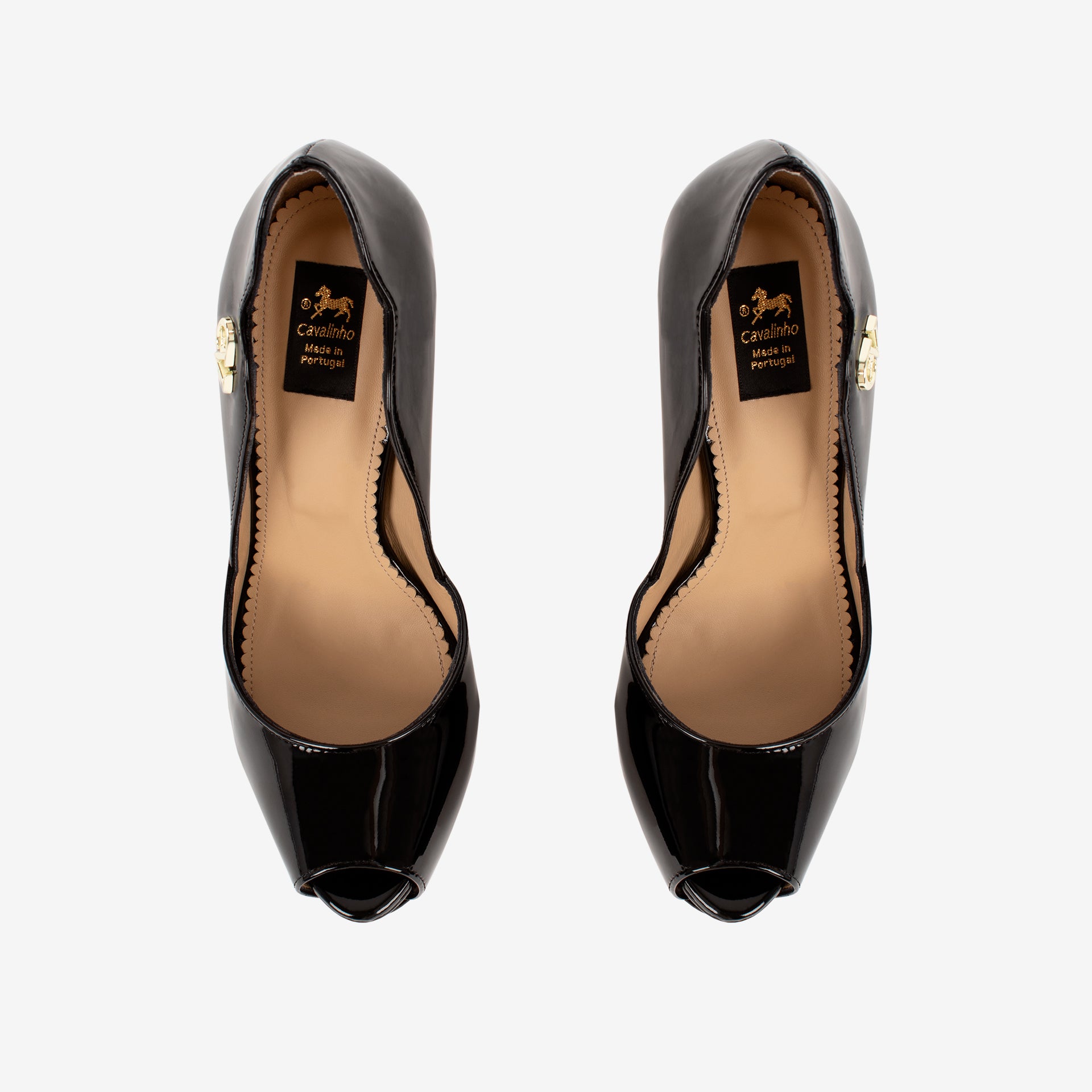 Iconic By Cavalinho Black Patent Leather Platform Heels SKU 48100606.01 #color_black