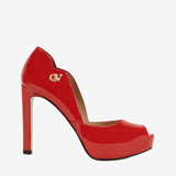 Iconic By Cavalinho Red Patent Leather Platform Heels SKU 48100606.04 #color_red